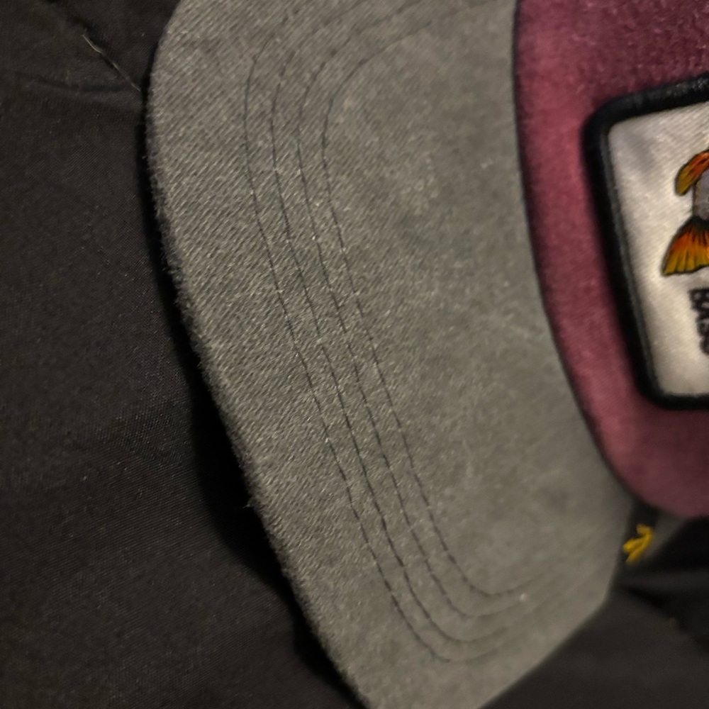 Goorin Bros. Bass (Large Mouth Lunker) Patch in maroon and Gray snap back ! - Picture 3 of 9